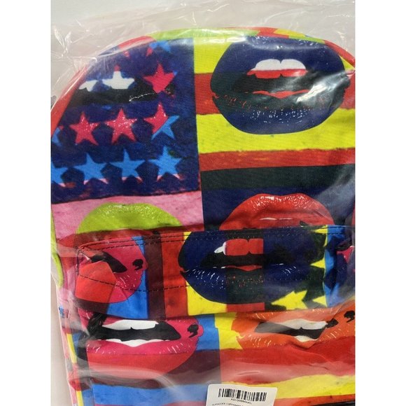SUPACOOL Backpack All Over Print Brand New Stars Lips Kisses Graphics - Picture 3 of 5